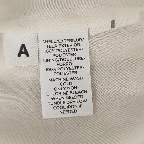 NWT Loft Womens Off-White Sleeveless Poly Scoop Bow Tie Neck Blouse Size L - Picture 5 of 5